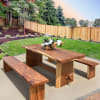 Long Modern Live Edge 3 Piece Outdoor Dining Set in Black Walnut by AFD Home - AFD-12019155 - Image 1 of 0