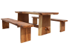 Long Modern Live Edge 3 Piece Outdoor Dining Set in Black Walnut by AFD Home - AFD-12019155 - Image 2 of 0