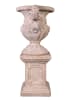 Floral Scrolled Urn On Stone Base in Stone Cast Finish by AFD Home - AFD-12019170 - Image 4 of 0