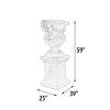 Floral Scrolled Urn On Stone Base in Stone Cast Finish by AFD Home - AFD-12019170 - Image 5 of 0
