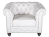 Classic Chesterfield Arm Chair in White Micro Leather Upholstery Finish by AFD Home - AFD-12020360 - Image 1 of 0