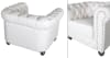 Classic Chesterfield Arm Chair in White Micro Leather Upholstery Finish by AFD Home - AFD-12020360 - Image 3 of 0