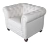 Classic Chesterfield Arm Chair in White Micro Leather Upholstery Finish by AFD Home - AFD-12020360 - Image 4 of 0