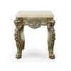 Platine Lion End Table with Marble Top in Champagne Golden and Silver Finish by AFD Home - AFD-12021175 - Image 1 of 0