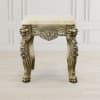Platine Lion End Table with Marble Top in Champagne Golden and Silver Finish by AFD Home - AFD-12021175 - Image 2 of 0