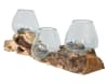 Triple Glass Bowl On Wood in Natural Driftwood by AFD Home - AFD-12023275 - Image 3 of 0
