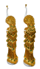 2 Piece Large Emerald Peacocks on Pedestal in Golden Finish by AFD Home - AFD-12024004 - Image 2 of 0