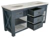 Customizable Double Bathroom Vanity w/Marble Top in High Light Charcoal Finish by AFD Home - AFD-12024889 - Image 3 of 0