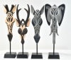4 Piece African Animal Masks on Stand in Resin Cast by AFD Home - AFD-12024931 - Image 1 of 0
