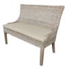Kuba Weave Alfresco Bench in White Wash Finish by AFD Home - AFD-12024940 - Image 3 of 0
