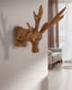 Deer Head Wall Mount Sculpture in Natural Teak Wood by AFD Home - AFD-12025029 - Image 2 of 0