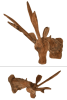 Deer Head Wall Mount Sculpture in Natural Teak Wood by AFD Home - AFD-12025029 - Image 3 of 0