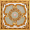 French Clover Square Chandelier Fan Ceiling Medallion in White and Gold Finish by AFD Home - AFD-12026468 - Image 1 of 0