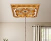 French Clover Square Chandelier Fan Ceiling Medallion in White and Gold Finish by AFD Home - AFD-12026468 - Image 2 of 0