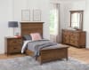 Oakdale Twin Panel Bed w/ Panel Footboard in Honey Oak Finish by American Woodcrafters - AME-2100-33PNPN - Image 2 of 0