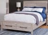 Aurora Queen Panel Bed with Storage Footboard in Whitewash Finish by American Woodcrafters - AME-2810-50PNST - Image 1 of 0
