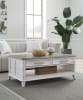 Beach Comber 3 Piece Cocktail Table Set in Weathered White with Brown Top Finish by American Woodcrafters - AME-8510-530-8510-513 - Image 2 of 0
