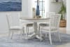 Beach Comber Round Table 5 Piece Dining Set in Weathered White Finish by American Woodcrafters - AME-D-8510-REG-5PC - Image 1 of 0