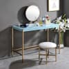 Midriaks Executive Home Office Desk in Baby Blue & Gold Finish by Acme - 00023 - Image 2 of 0
