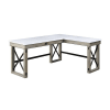 Talmar Executive Home Office Desk in Marble Top & Rustic Oak Finish by Acme - 00055 - Image 4 of 0