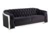 Pyroden 2 Piece Sofa Set in Black Velvet & Chrome Finish by Acme - 00296-S - Image 4 of 0