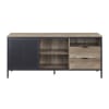 Nantan 63 Inch TV Console in Rustic Oak & Black Finish by Acme - 00405 - Image 3 of 0