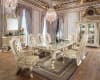 Vatican 7 Piece Dining Room Set in PU Leather, Light Gold & Champagne Silver Finish by Acme - 00467 - Image 1 of 0