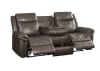 Lydia 2 Piece Motion Sofa Set in Brown Leather Aire Finish by Acme - 00654-S - Image 5 of 0