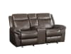 Lydia Motion Loveseat w/Console and USB Port in Brown Leather Aire Finish by Acme - 00655 - Image 2 of 0