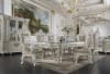 Vanaheim 7 Piece Dining Room Set in Beige PU & Antique White Finish by Acme - 00678 - Image 1 of 0