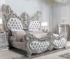 Valkyrie 6 Piece Bedroom Set in PU Leather, Light Gold & Gray Finish by Acme - 00683 - Image 2 of 0