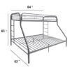 Tritan Twin XL/Queen Bunk Bed in Silver Finish by Acme - 02052SI - Image 5 of 0