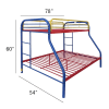 Tritan Twin/Full Bunk Bed in Rainbow Finish by Acme - 02053RNB - Image 5 of 0