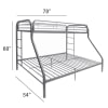 Tritan Twin/Full Bunk Bed in Silver Finish by Acme - 02053SI - Image 5 of 0