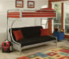 Eclipse Twin XL/Queen Futon Bunk Bed in Silver Finish by Acme - 02093SI - Image 1 of 0