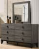 Avantika 6 Piece Bedroom Set in Fabric & Rustic Gray Oak Finish by Acme - 27680 - Image 4 of 0