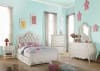 Edalene 6 Piece Transitional Twin Bedroom Set in Pearl Synthetic Leather and Pearl White Finish by Acme - 30505 - Image 1 of 0