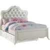 Edalene 6 Piece Transitional Twin Bedroom Set in Pearl Synthetic Leather and Pearl White Finish by Acme - 30505 - Image 2 of 0