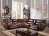 Brax 6 Piece Power Motion Sectional in 2-Tone Brown Leather Gel Finish by Acme - 52070 - Image 1 of 0