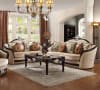 Ernestine Loveseat in Tan Fabric & Black Finish by Acme - 52111 - Image 2 of 0