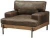 Silchester Chair in Oak & Distress Chocolate Top Grain Leather Finish by Acme - 52477 - Image 2 of 0