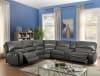 Saul 6 Piece Power Motion Sectional in Gray Leather-Aire Finish by Acme - 53745 - Image 1 of 0