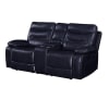 Aashi Motion Loveseat in Navy Leather-Gel Match Finish by Acme - 55371 - Image 2 of 0