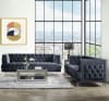Ansario Loveseat in Charcoal Velvet Finish by Acme - 56461 - Image 4 of 0