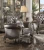 Versailles Loveseat in Silver PU & Antique Platinum Finish by Acme - 56821 - Image 5 of 0