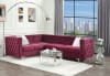 Jaszira 5 Piece Sectional in Burgundy Velvet Finish by Acme - 57330-SEC-5PC - Image 1 of 0