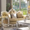 Picardy Loveseat in Butterscotch PU & Antique Pearl Finish by Acme - 58211 - Image 1 of 0