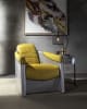 Brancaster Accent Chair in Yellow Top Grain Leather & Aluminum Finish by Acme - 59624 - Image 1 of 0