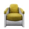 Brancaster Accent Chair in Yellow Top Grain Leather & Aluminum Finish by Acme - 59624 - Image 2 of 0