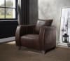 Kalona Accent Chair in Distress Chocolate Top Grain Leather & Aluminum Finish by Acme - 59717 - Image 1 of 0